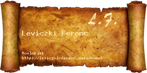 Leviczki Ferenc névjegykártya